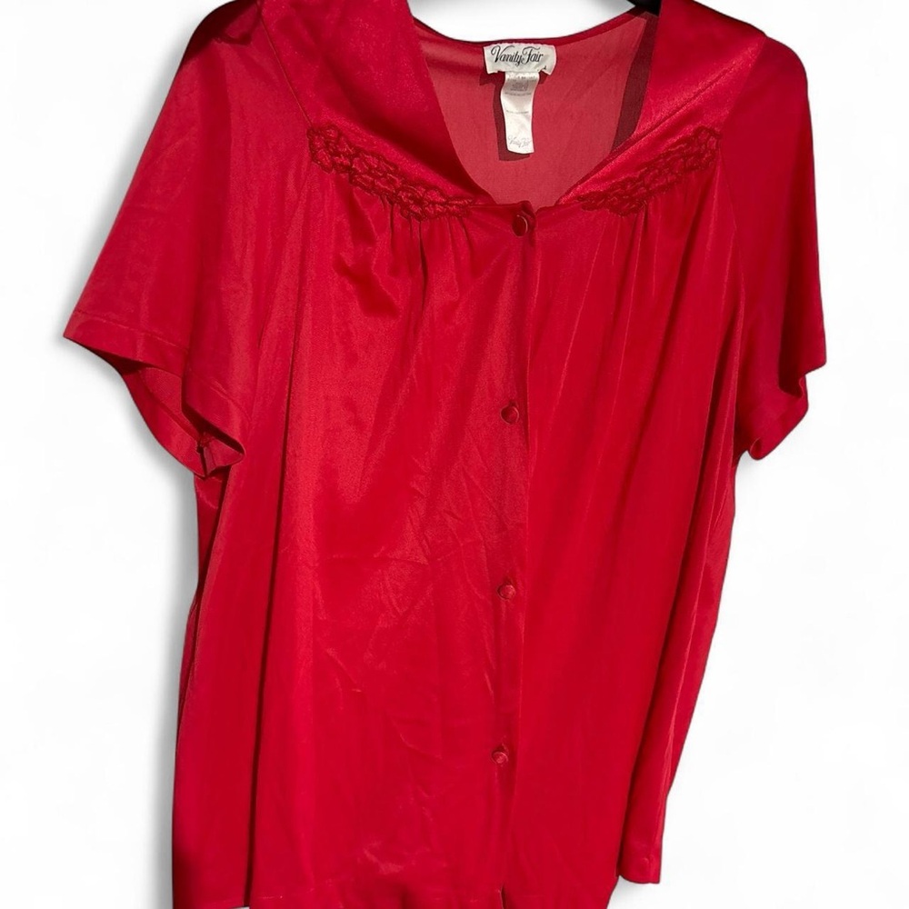 Vintage Vanity Fair Red Buttoned Sailor Collar Top